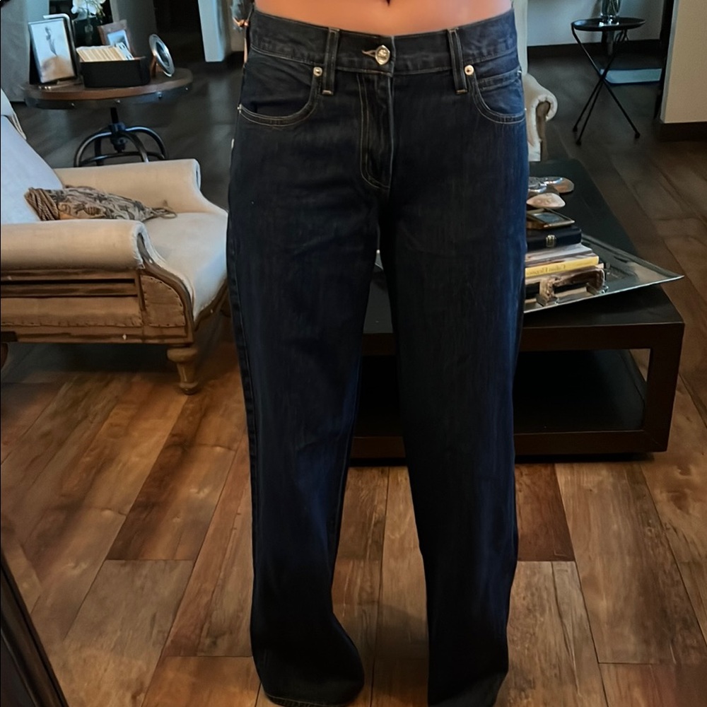 SLVRLAKE Mica Low Rise Relaxed Wide Leg Crop Jean in Infinite Dream
